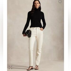 Polo Ralph Lauren Cream Leather Pant NWT